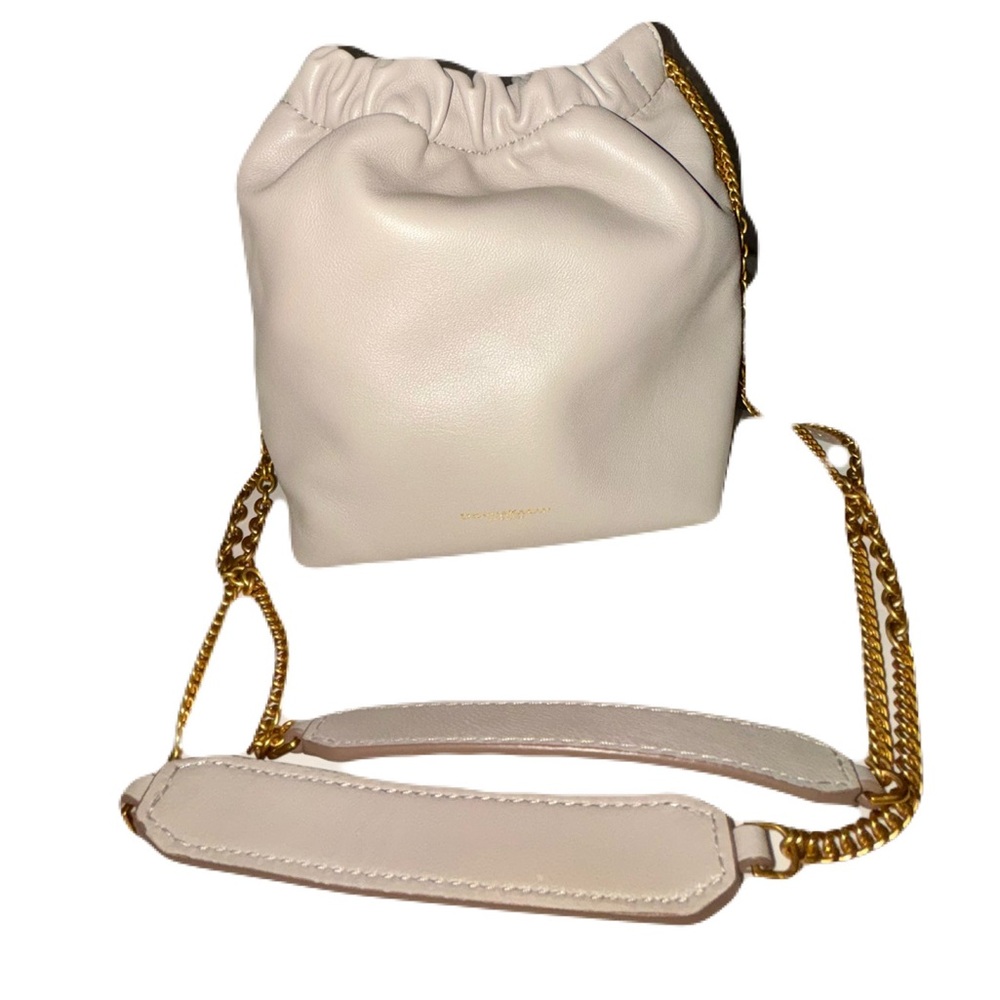 Donna Karen Lambskin Leather Mini Bucket bag Dove grey